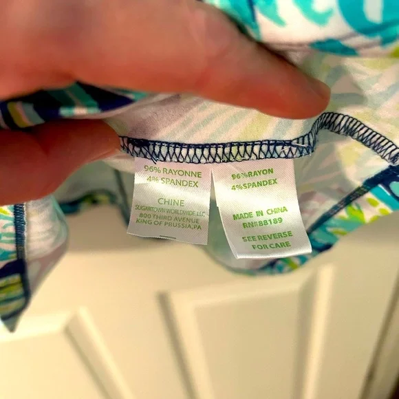 Lilly Pulitzer Long Sleeve Dress - Blue and Green - Picture 5 of 5